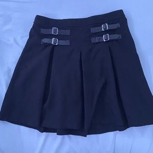 Black Alternative Skirt With Buckles